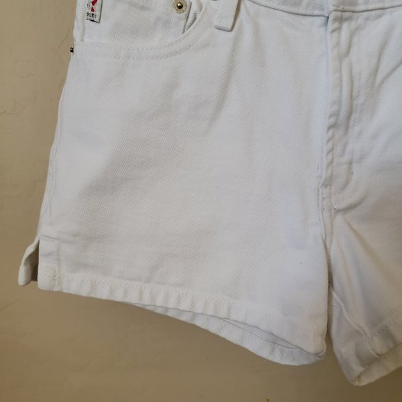 Vintage Guess Beaded Belt White Denim Jean Shorts - Picture 4 of 16
